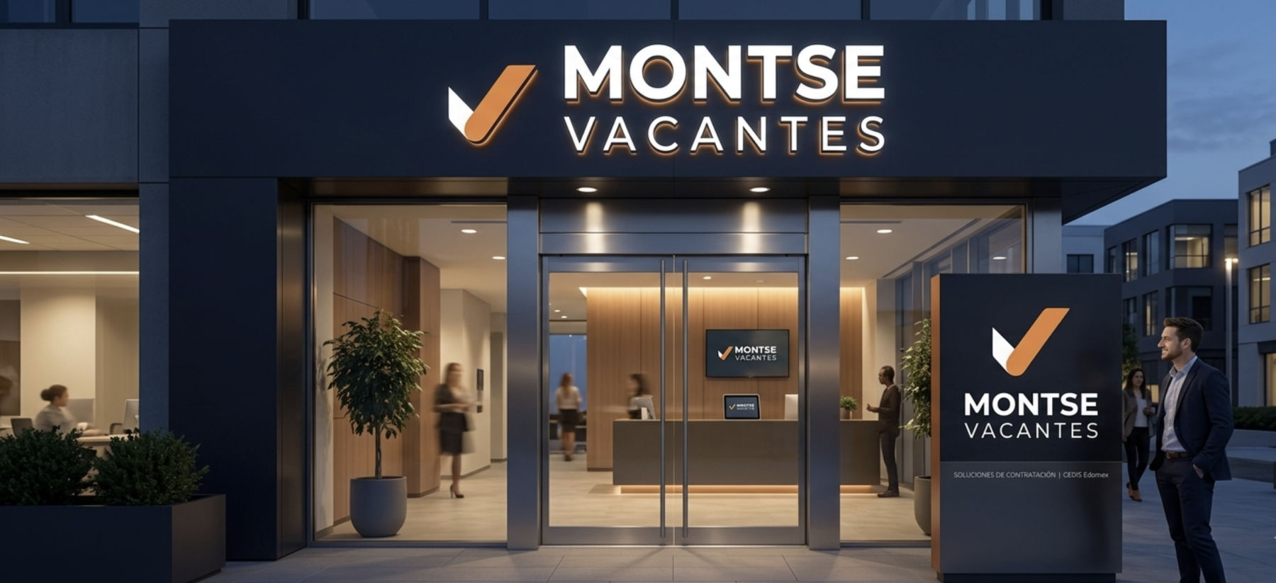 Fachada de Montse Vacantes al atardecer